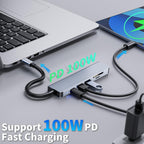 7-in-1 USB-C Hub | 4K HDMI | 100W PD Charging | 2 x USB 3.0 | SD/TF Card Reader | Aluminum Multiport Dock for Laptop, MacBook, Tablet & Mobile
