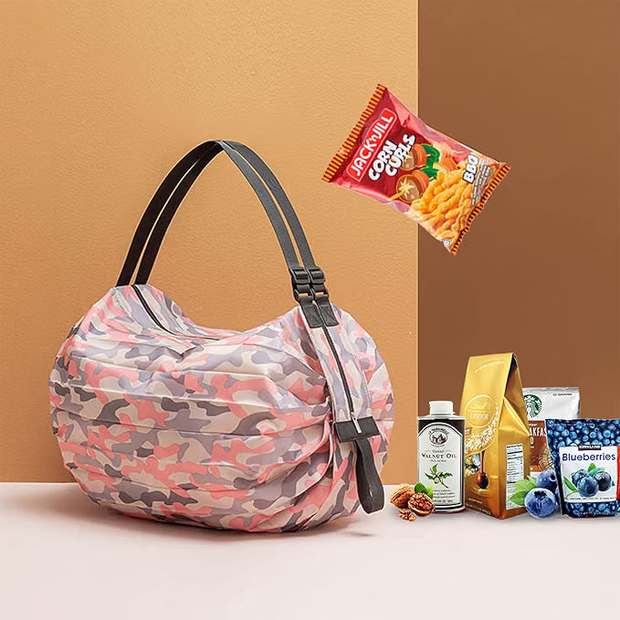 Foldable Travel Shoulder Bag for Women – Lightweight Large Capacity Tote Bag with Adjustable Strap