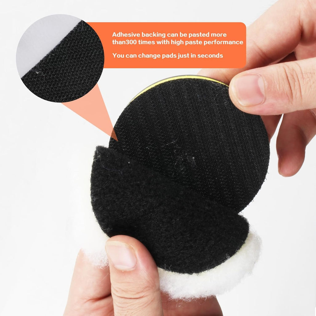 Car Polishing & Buffing Sponge Pads Kit with Drill Backing Plate & Adapter