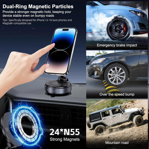 360° Rotating Magnetic Wireless Car Charger & Phone Holder
