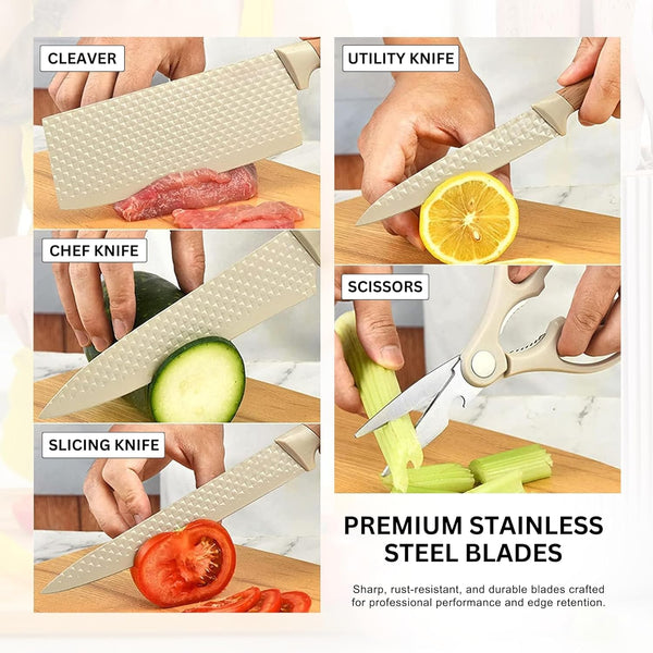Kitchen Knife 5 IN 1 & Cutlery Holder Stand – Multipurpose Countertop Organizer