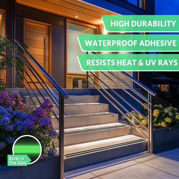 HUPLA Anti-Skid Glow in The Dark Safety Tape | Self-Adhesive Non-Slip Grip Tape for Stairs, Floors & Ramps