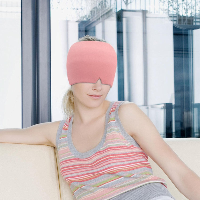 Cooling Headache Relief Cap – Stretchable Reusable Cold Therapy Head Wrap for Relaxation, Rest & Eye Comfort