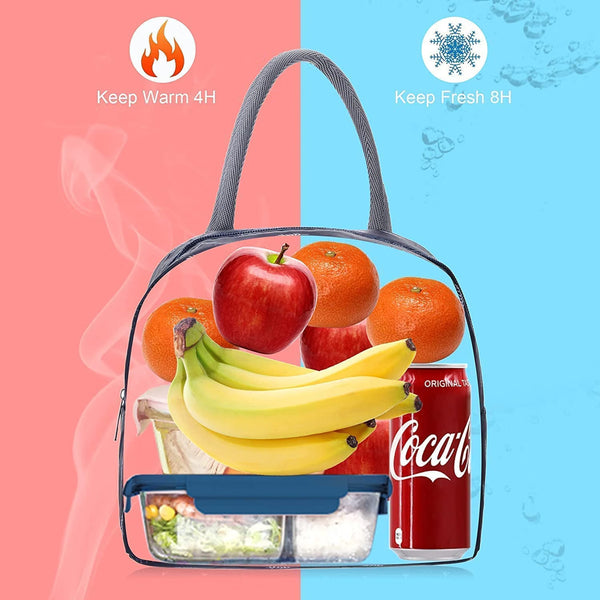 Perfect school bag & Insulated Lunch Bag / Tiffin Bag – Blue Fish Print