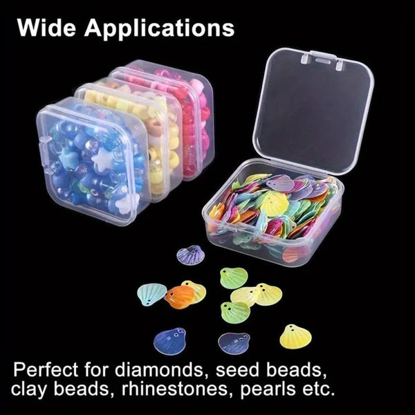 HUPLA Transparent Multipurpose Storage Organizer Box with Lid & Mini Containers | Plastic Compartment Storage Case for Jewellery, Beads, Sewing Accessories & Small Items | Blue Locking Clip