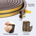 HUPLA 3 Meter Self-Adhesive Door & Window Sealing Strip | D-Type Weather Stripping Tape for Gap Sealing, Dust & Draft Protection – Brown