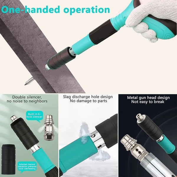 Manual Steel Nail Gun Tool Kit with 20 Nails (Adult Use Only)| Concrete Wall Fastening Tool Manual Steel Nail Gun Tool Kit with 20 Nails | Heavy Duty Concrete Wall Fastening Tool