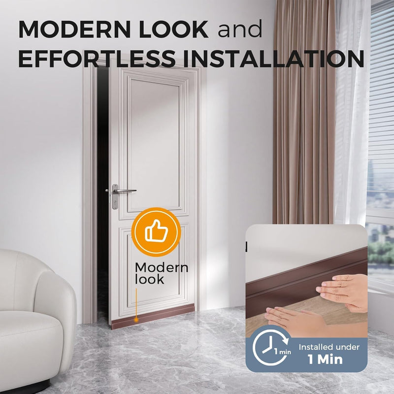 HUPLA Self-Adhesive Door Bottom Sealing Strip | Multi-Layer Hollow Door Gap Seal for Dust, Draft & Insect Protection | Flexible Brown Door Weather Stripping