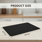 HUPLA Super Absorbent Dish Drying Mat 30 × 40 cm | Non-Slip Kitchen Countertop Drying Mat for Plates, Glasses, Cups & Utensils | Rollable & Reusable – Black