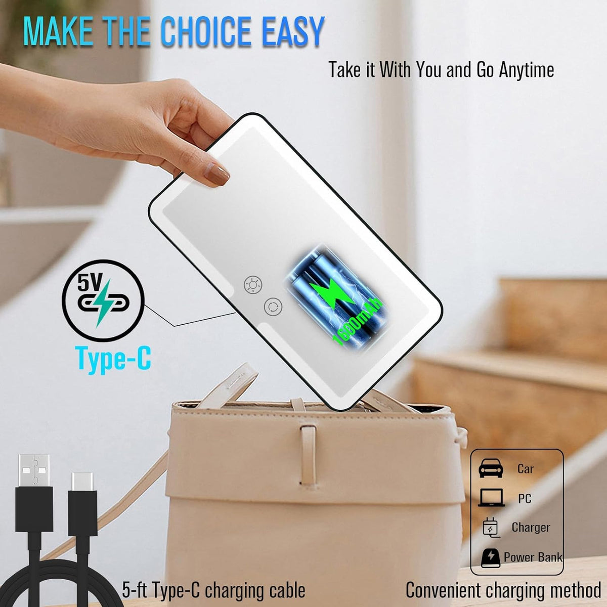Product Listing – Car Sun Visor Makeup Mirror with Soft LED Light