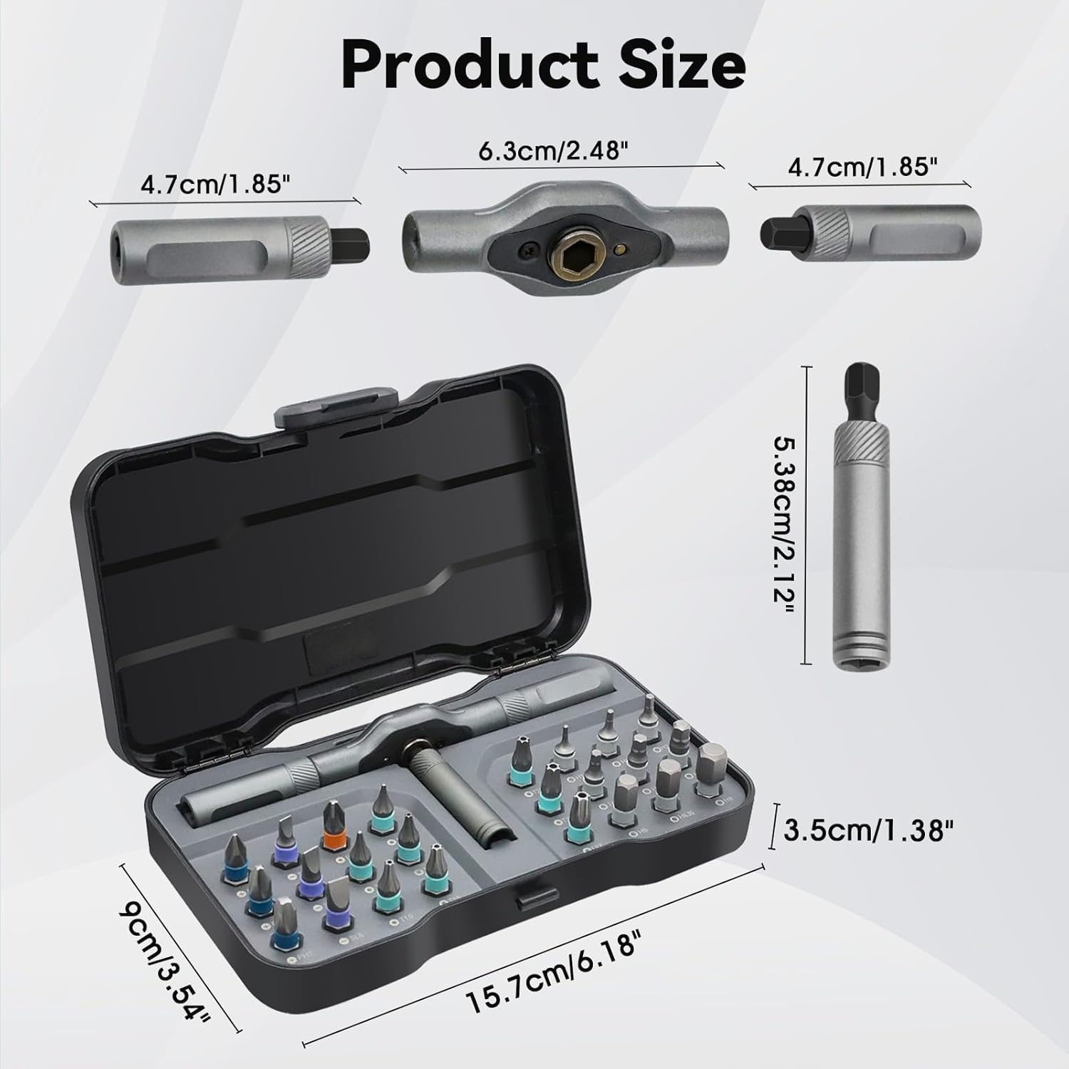 HUPLA 24-in-1 Precision T-Handle Ratchet Screwdriver Set | Magnetic Repair Tool Kit | Magnetic Multi-Bit Repair Tool Kit with Storage Case | Professional Hand Tool for Electronics, PC, Laptop, Mobile, Bicycle & Home Repair