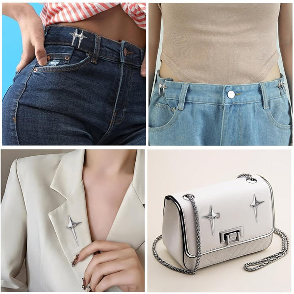 Star Shape Jeans Waist Button – Decorative Adjustable Waist Button for Jeans, Pants & Skirts | Pack of 2