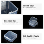 HUPLA Transparent Mini Plastic Storage Box 6 PCS with Hinged Lid | Small Multipurpose Organizer Container for Jewellery, Beads, Screws, Crafts & Small Accessories | 1 Pc