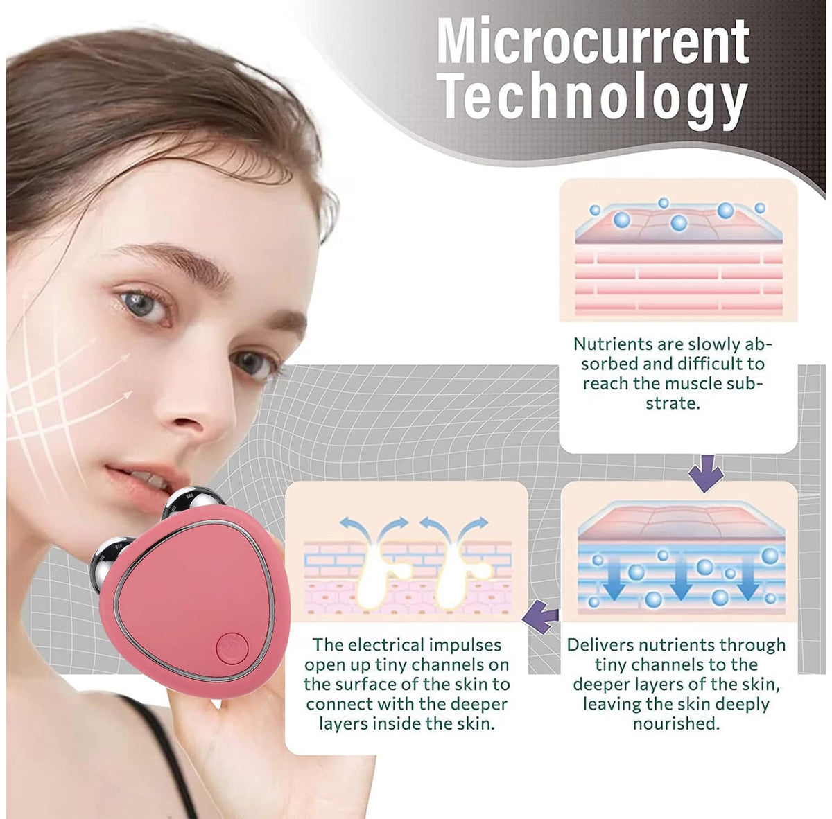 Electric Facial Massager & Face Lifting Roller – Dual Metal Ball Vibrating Skin Massage Tool for Face & Jawline