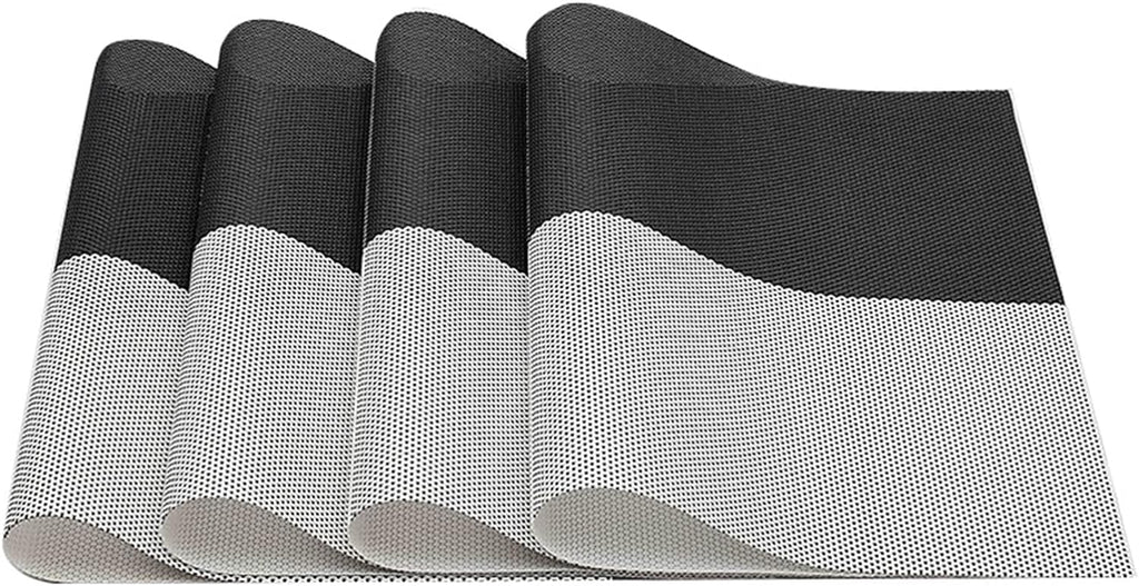 HUPLA Premium PVC Dining Table Placemat 30 × 45 cm | Non-Slip Woven Table Mat for Dining Table, Kitchen & Home | Flexible, Reusable & Easy to Clean