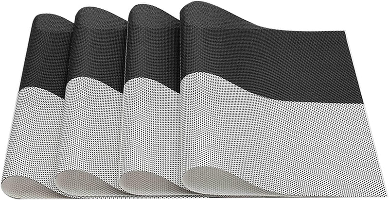 HUPLA Premium PVC Dining Table Placemat 30 × 45 cm | Non-Slip Woven Table Mat for Dining Table, Kitchen & Home | Flexible, Reusable & Easy to Clean