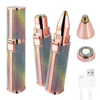 HUPLA 2-in-1 Rechargeable Hair Remover for Women | Eyebrow, Facial & Body Trimmer | Painless Electric Razor with USB Charging & Precision Heads