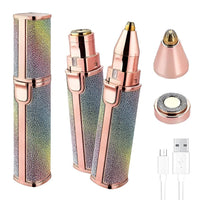 HUPLA 2-in-1 Rechargeable Hair Remover for Women | Eyebrow, Facial & Body Trimmer | Painless Electric Razor with USB Charging & Precision Heads
