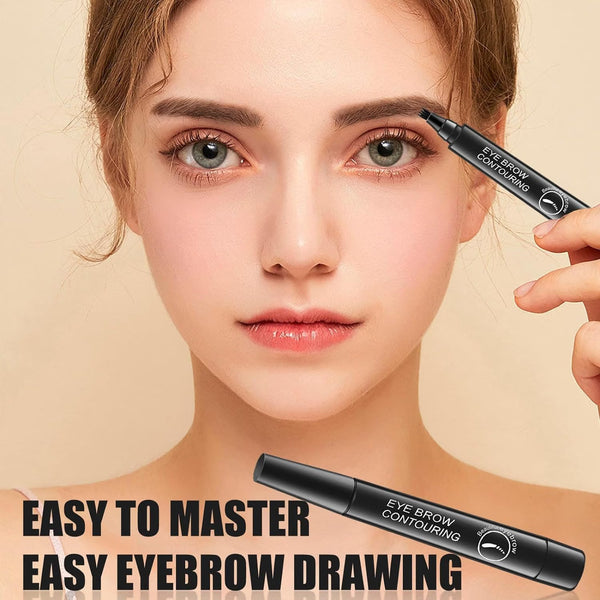 4-Tip Eyebrow Pen – Microblading Effect Brow Contouring Pen for Natural-Looking Eyebrow Definition
