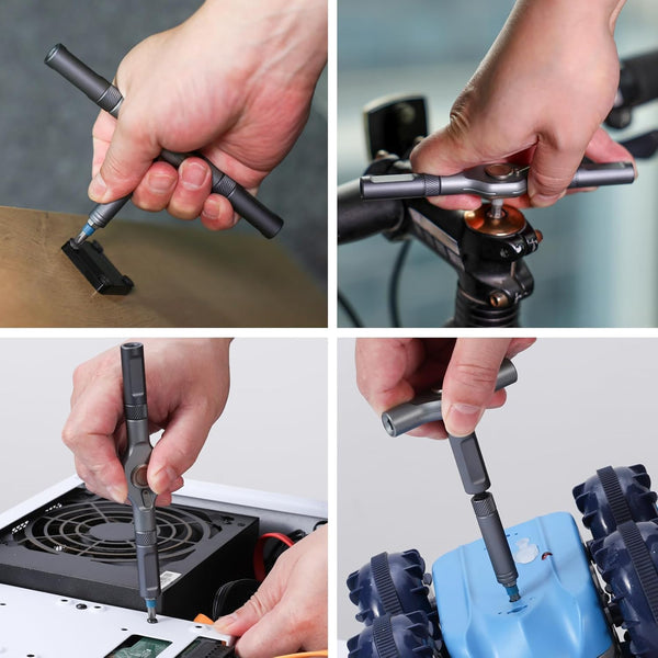 HUPLA 24-in-1 Precision T-Handle Ratchet Screwdriver Set | Magnetic Repair Tool Kit | Magnetic Multi-Bit Repair Tool Kit with Storage Case | Professional Hand Tool for Electronics, PC, Laptop, Mobile, Bicycle & Home Repair