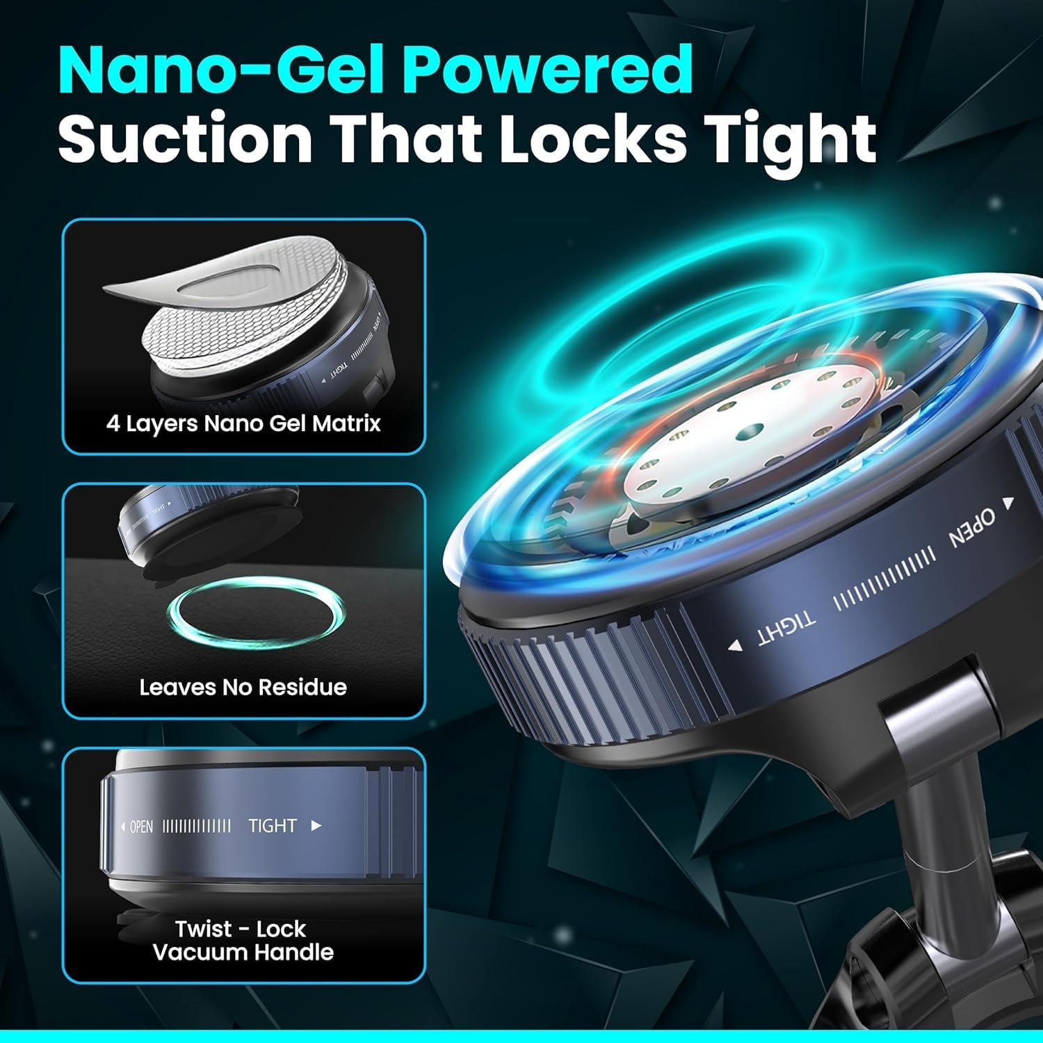 360° Rotating Magnetic Wireless Car Charger & Phone Holder