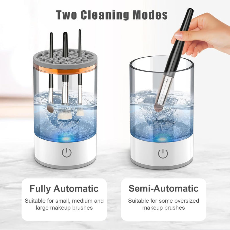 Electric Makeup Brush Cleaner & Washer – Automatic Cosmetic Brush Cleaning Machine with Water Cleaning Bowl