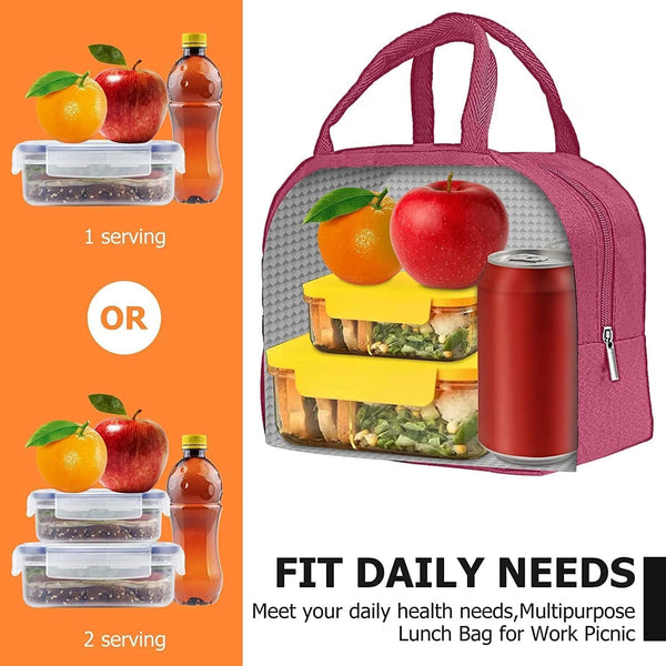 Compact Multi-Purpose Cosmetic & Lunch Bag for Women – Zipper Storage Organizer with Carry Handles