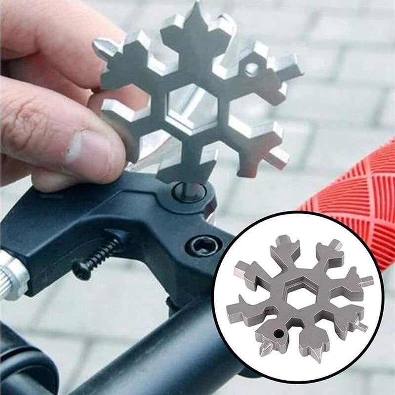 HUPLA Snowflake Multi-Tool Keychain | Compact Multipurpose Pocket Tool with Wrench & Screwdriver Functions