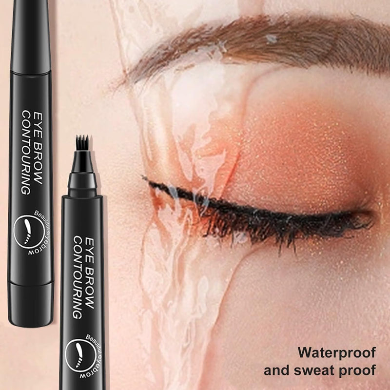 4-Tip Eyebrow Pen – Microblading Effect Brow Contouring Pen for Natural-Looking Eyebrow Definition