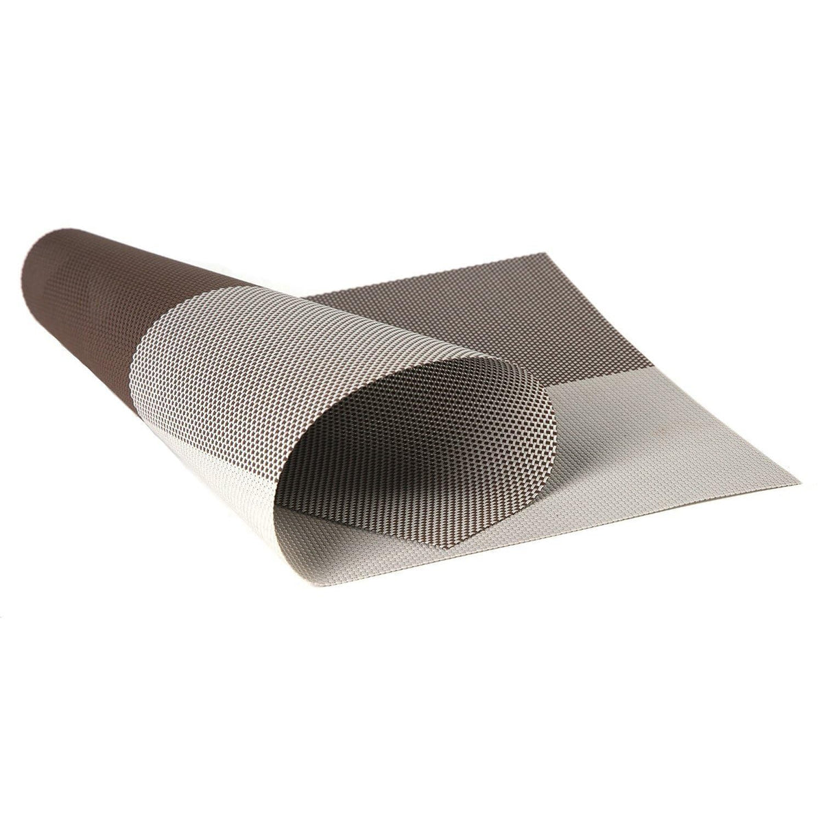 HUPLA Dining Table Placemats Premium Woven-Style PVC Table Mats for Dining, Kitchen & Home | Non-Slip, Flexible & Easy to Clean – Brown & Beige