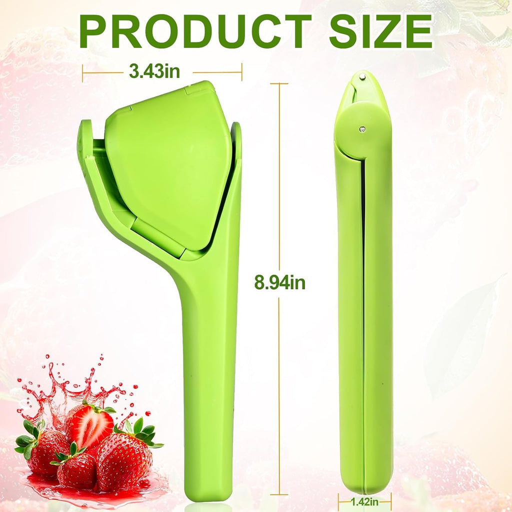 HUPLA Manual Lemon Squeezer with Juice Strainer | Handheld Citrus Juicer Press for Lemon, Lime & Small Citrus Fruits | Easy Grip Kitchen Tool – Green