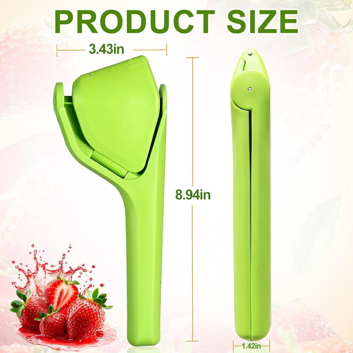 HUPLA Manual Lemon Squeezer with Juice Strainer | Handheld Citrus Juicer Press for Lemon, Lime & Small Citrus Fruits | Easy Grip Kitchen Tool – Green