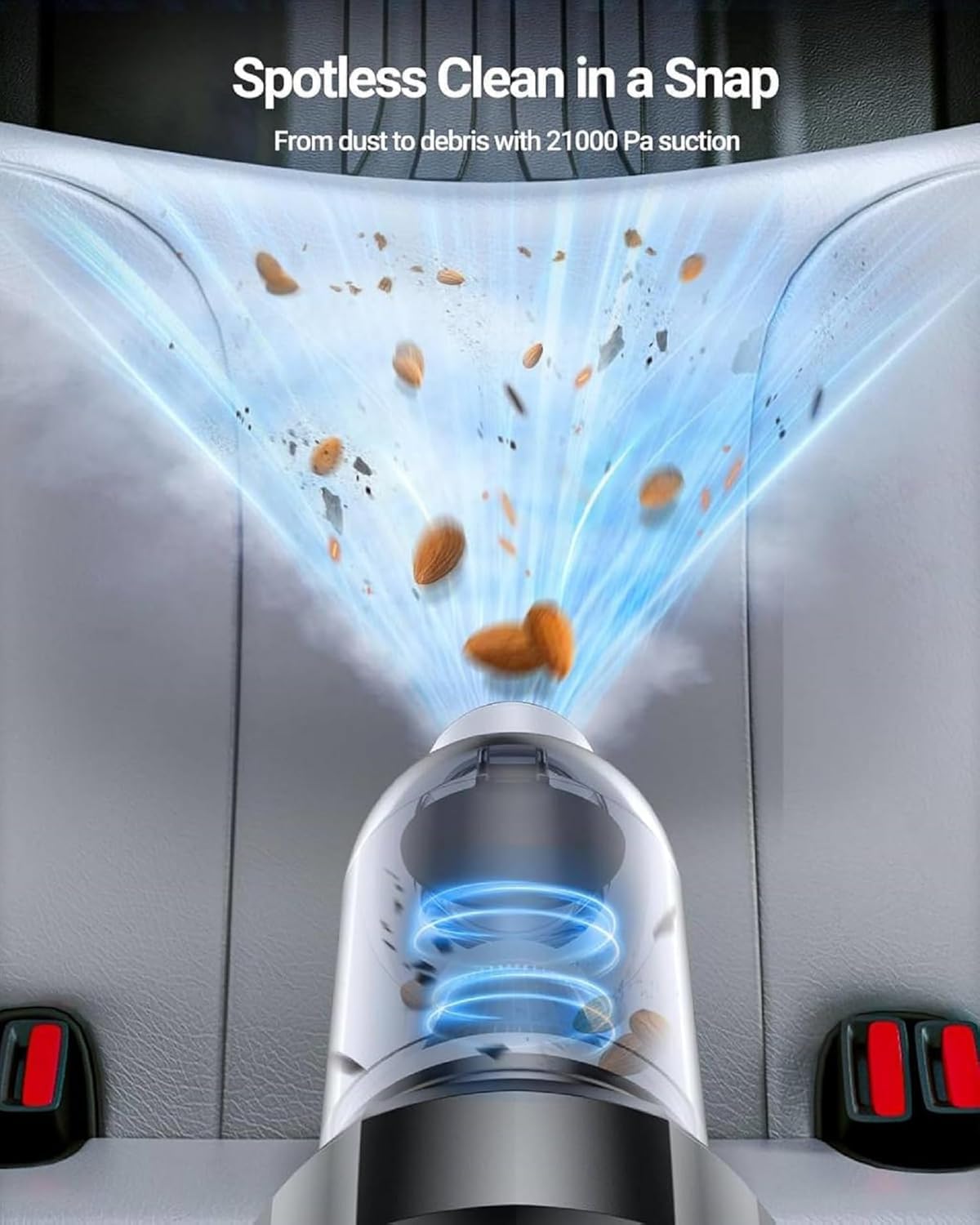HUPLA Cordless Car Vacuum Cleaner – Rechargeable Handheld Vacuum with Multi-Nozzle Attachments