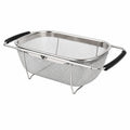 HUPLA Stainless Steel Over Sink Strainer Basket | Expandable Kitchen Sink Colander with Fine Mesh for Washing Fruits, Vegetables & Draining Pasta
