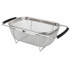 HUPLA Stainless Steel Over Sink Strainer Basket | Expandable Kitchen Sink Colander with Fine Mesh for Washing Fruits, Vegetables & Draining Pasta