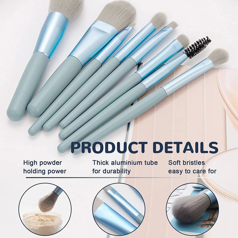 8-Piece Makeup Brush Set for Women – Professional Face, Eye & Brow Makeup Brushes with Soft Bristles