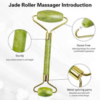 HUPLA Jade Roller & Gua Sha Set for Face Massage | Natural Stone Facial Roller for Skin Tightening, Puffiness & Glow | Face Lifting Tool Kit