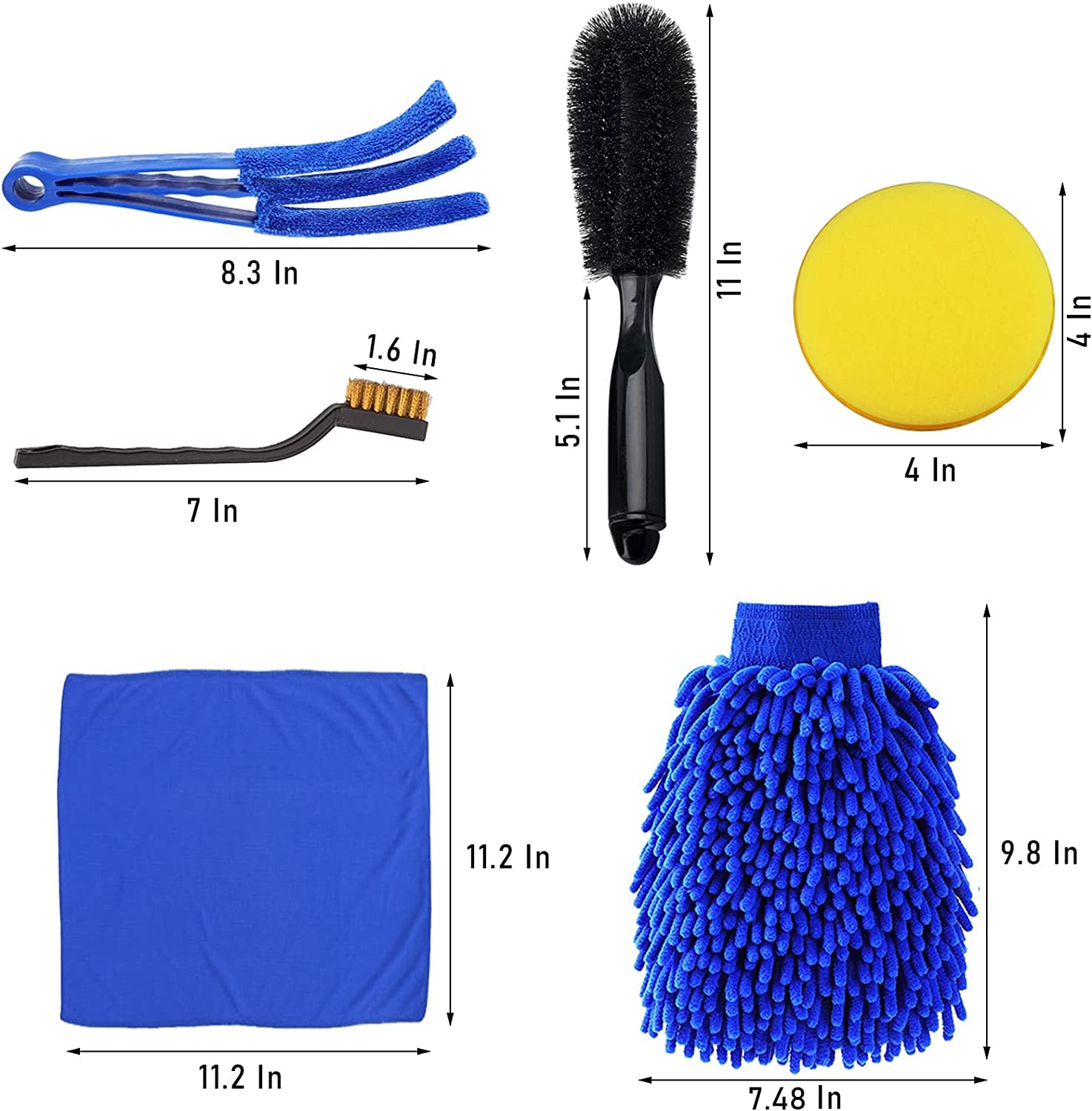 16-Piece Car Detailing Brush & Cleaning Kit – Interior & Exterior Care Set