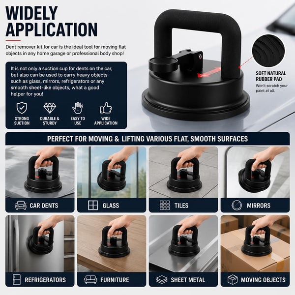HUPLA Car Dent Puller Suction Cup | Manual Vacuum Dent Removal Tool for Car Body Panels