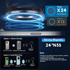 360° Rotating Magnetic Wireless Car Charger & Phone Holder