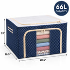 44L Foldable Clothes Storage Bag with Transparent Window – Large Capacity Wardrobe Organizer for Blankets, Bedding, Clothes & Home Storage
