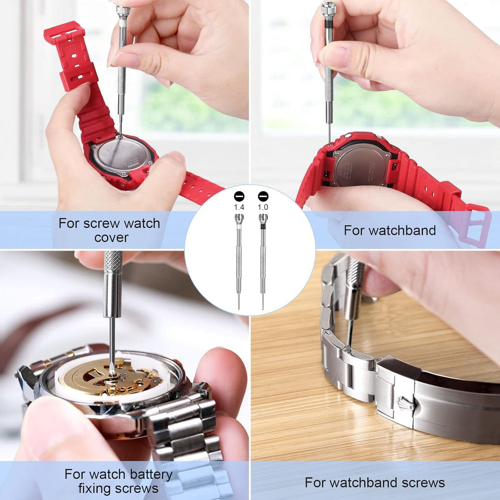 HUPLA Professional Watch Repair Tool Kit | Watch Battery Replacement, Strap Adjustment & Link Removal Tools | Watchmaker Maintenance Kit with Case Opener, Tweezers & Screwdrivers
