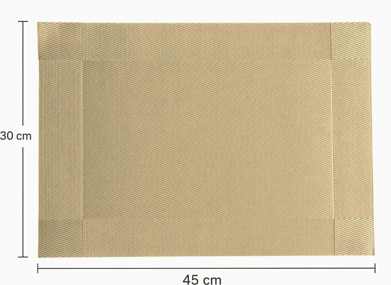 HUPLA Premium Golden Dining Table Placemat 30 × 45 cm | Elegant Woven-Style Table Mat for Dining, Kitchen & Home Décor | Flexible, Reusable & Easy to Clean – Gold