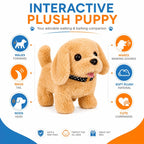 HUPLA Cute Puppy Dog Soft Toy | Fluffy Golden Brown Plush Puppy with Realistic Dog Design, Soft Fur & Decorative Collar | Stuffed Animal Toy for Kids & Gifting – 1 Pc