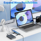 7-in-1 USB-C Hub | 4K HDMI | 100W PD Charging | 2 x USB 3.0 | SD/TF Card Reader | Aluminum Multiport Dock for Laptop, MacBook, Tablet & Mobile