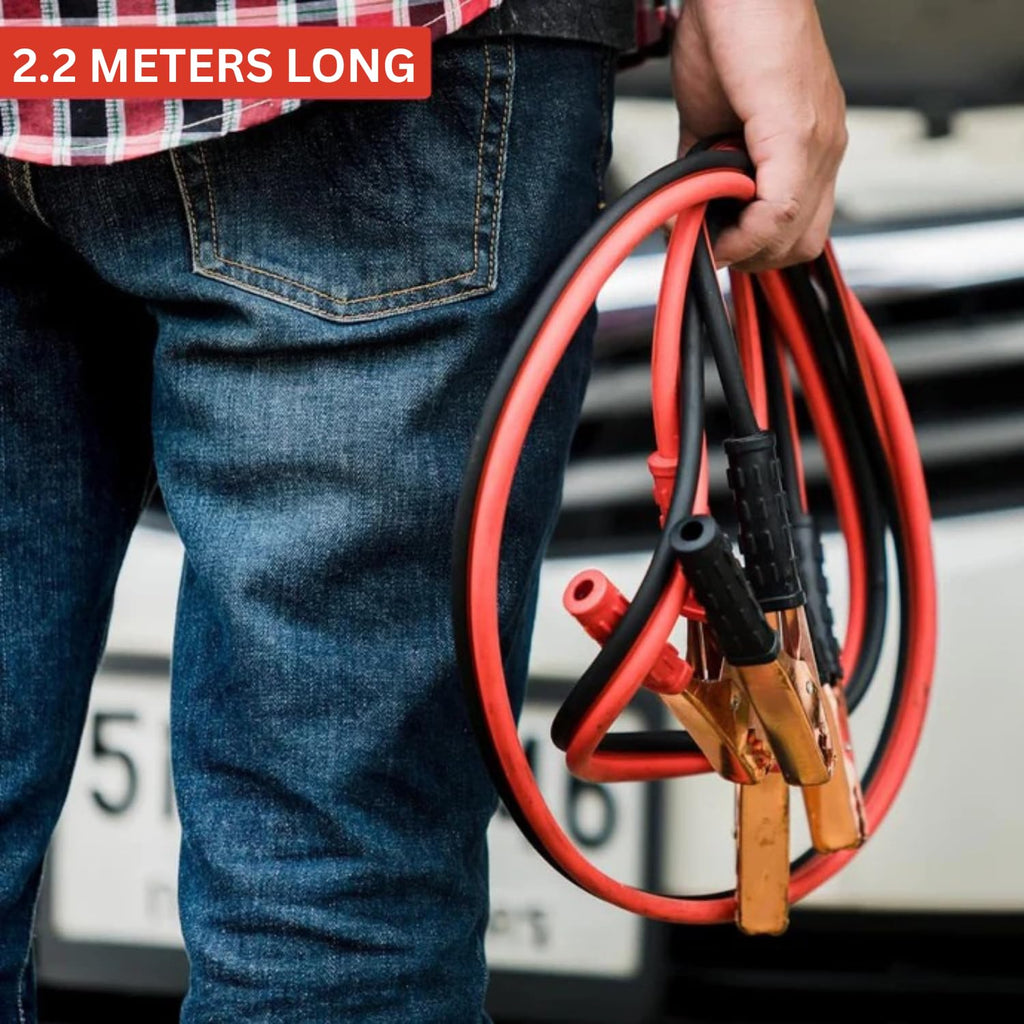 500 AMP Heavy-Duty Car Battery Jumper Cables – Red & Black Booster Wires with Insulated Alligator Clamps for Emergency Jump Starting