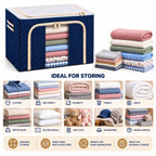 44L Foldable Clothes Storage Bag with Transparent Window – Large Capacity Wardrobe Organizer for Blankets, Bedding, Clothes & Home Storage