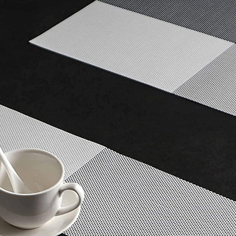 HUPLA Premium PVC Dining Table Placemat 30 × 45 cm | Non-Slip Woven Table Mat for Dining Table, Kitchen & Home | Flexible, Reusable & Easy to Clean