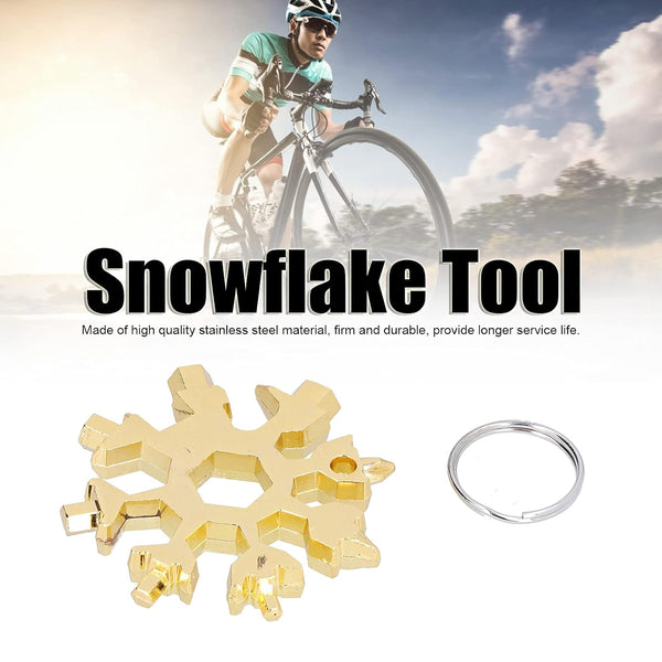 HUPLA Snowflake Multi-Tool Keychain | Compact Multipurpose Pocket Tool with Wrench & Screwdriver Functions