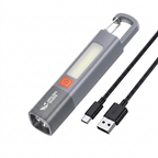 Rechargeable LED Flashlight with COB Side Light | Zoomable Torch Light | IPX7 Waterproof | USB Type-C Charging | Camping, Emergency & Work Light